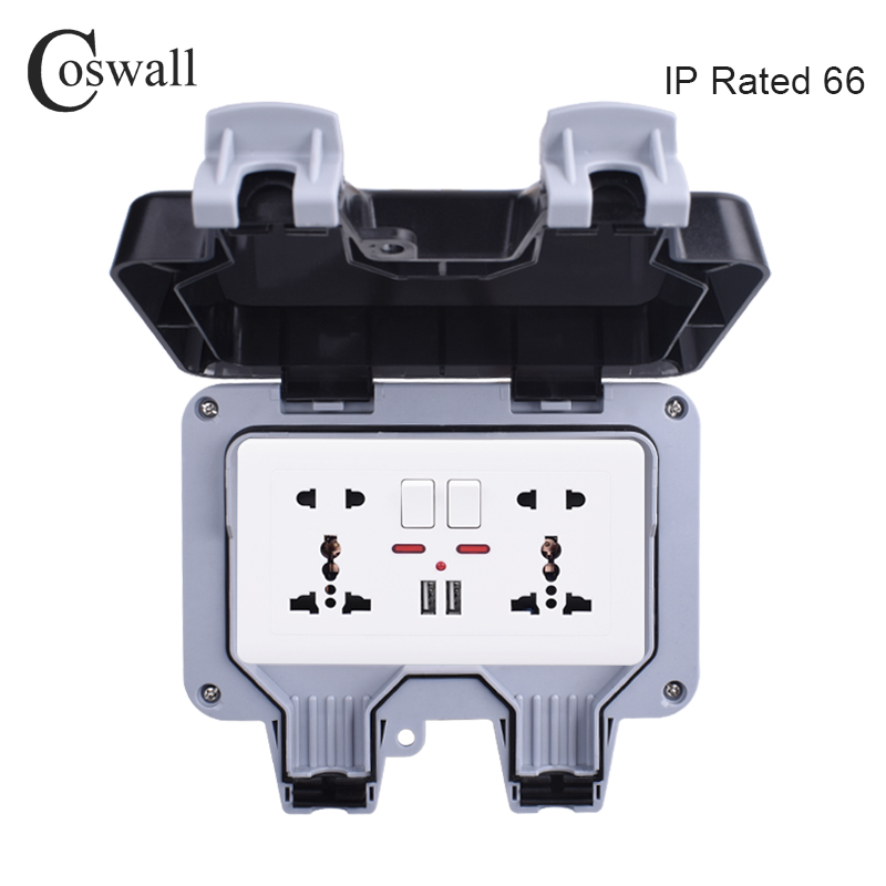 Outdoor Usb Power Outlet - Coswall IP66 Weatherproof Waterproof Outdoor BOX