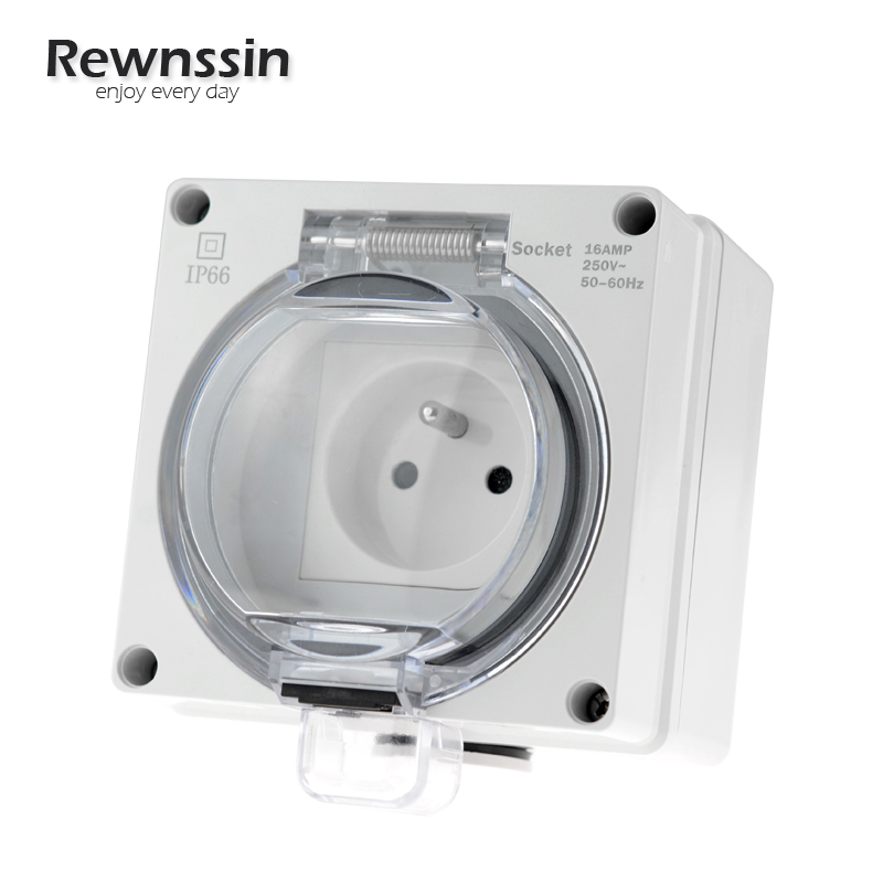 Outdoor Power Inlet Box - IP66 Waterproof Socket French Plug Outdoor