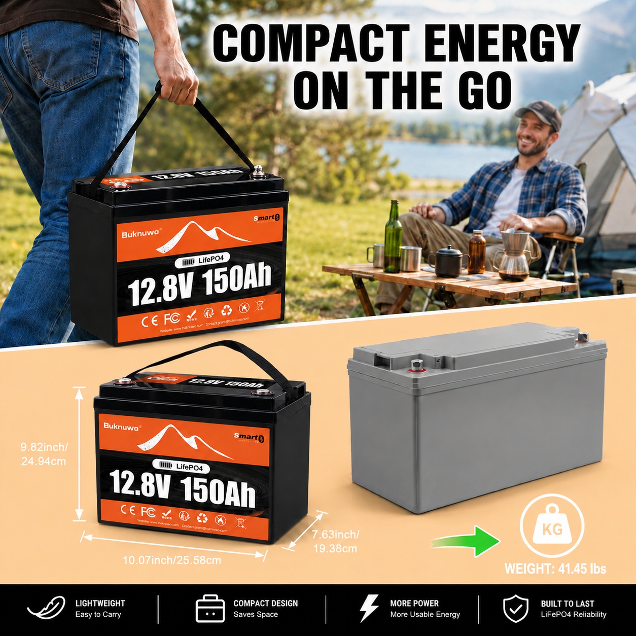Buknuwo Smart 12V/12.8V 150Ah  - Outdoor Power Inc recension och pris