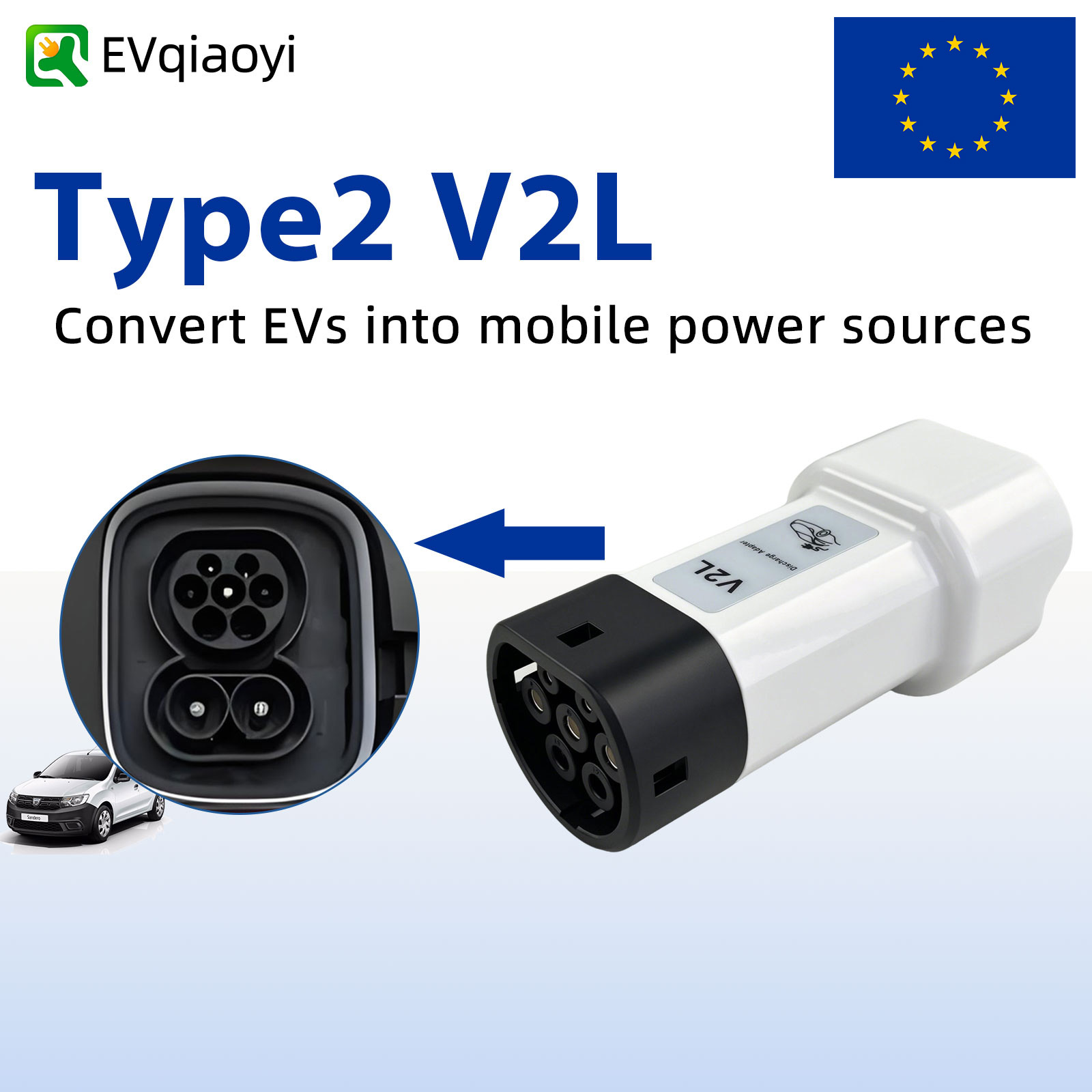 EVqiaoyi 16A Type2 V2L Dischar - Outdoor Power Inc recension och pris