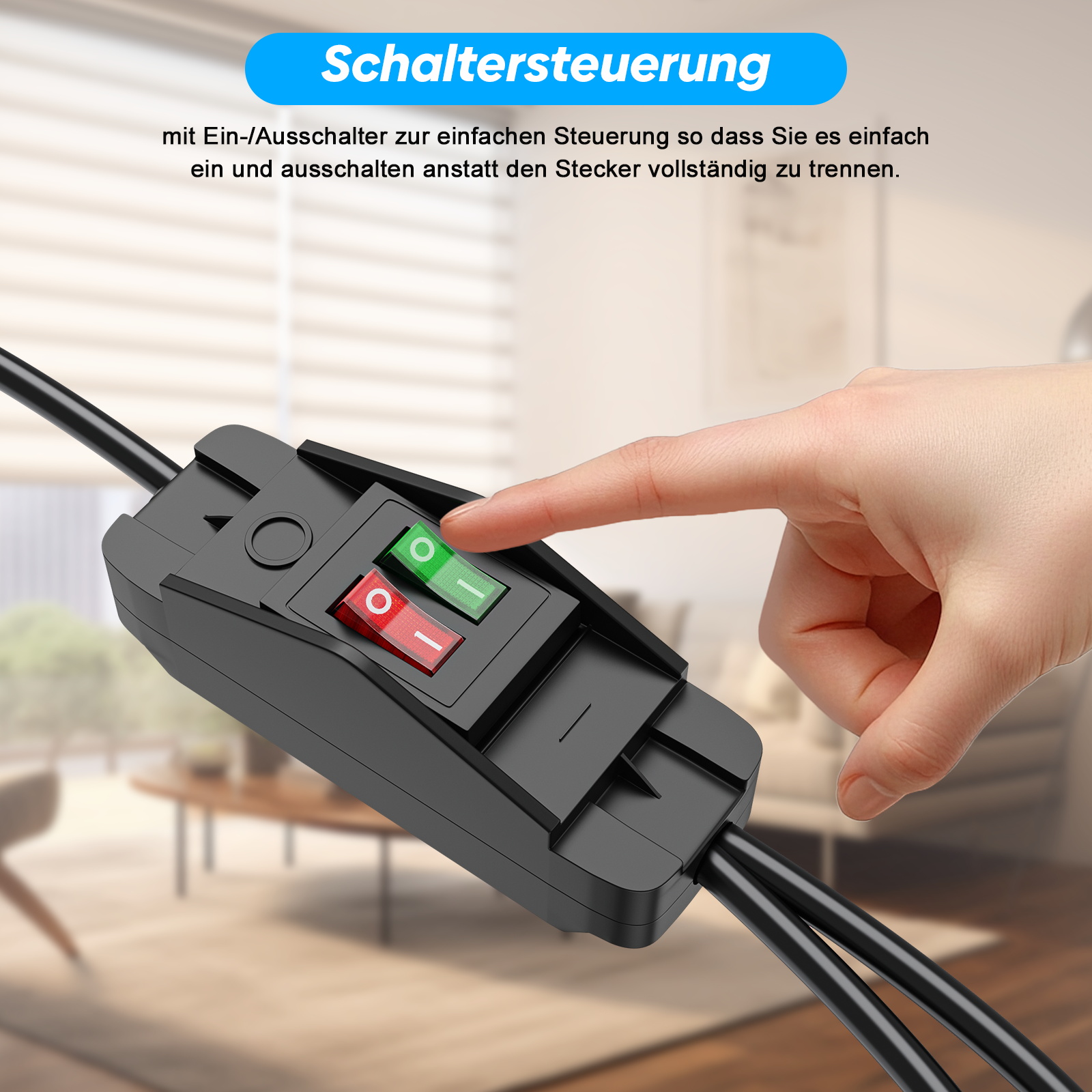 EU Plug Extension Cord with ON - Outdoor Power Extension Cord recension och pris