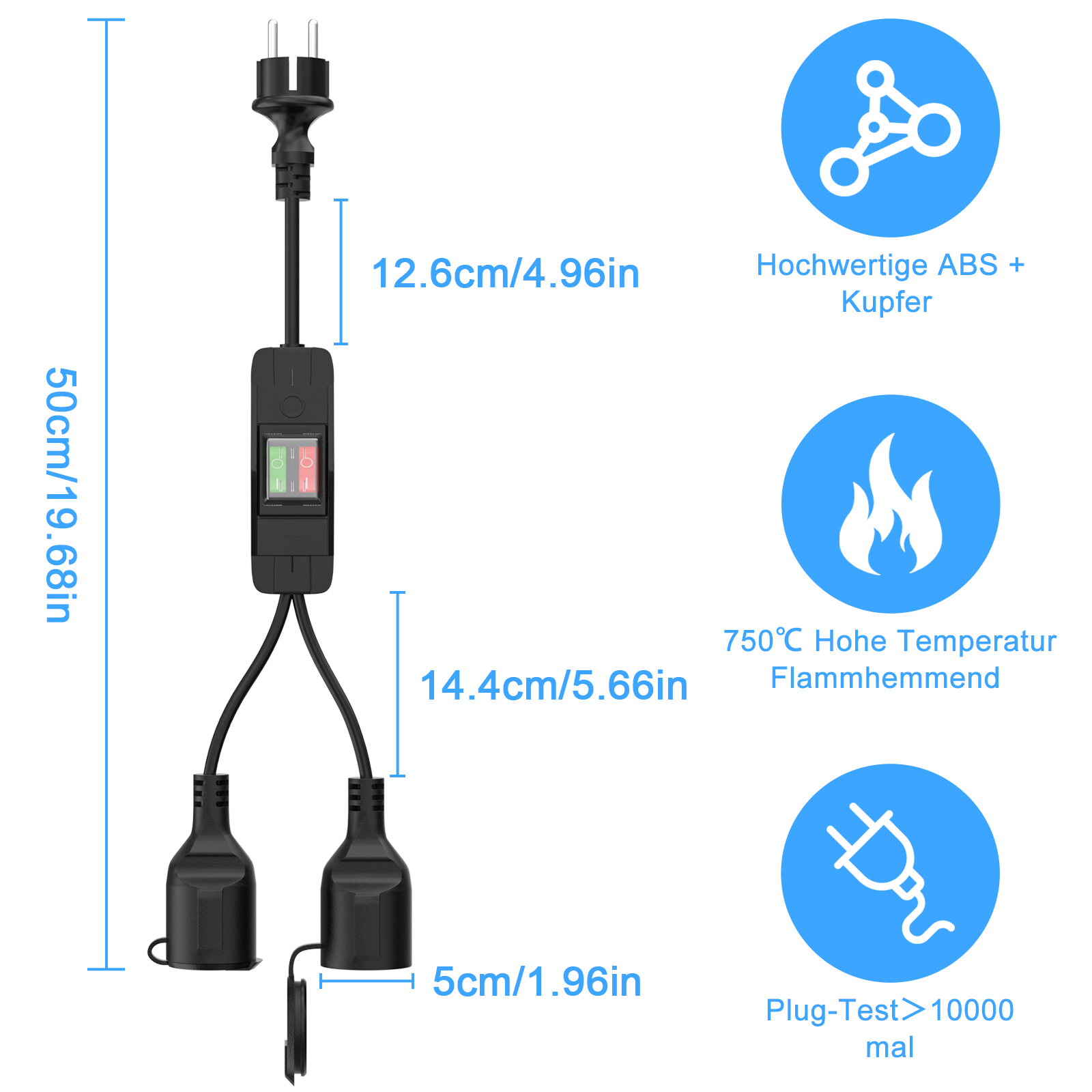 Double Plug Extension Cable 2  - Outdoor Power Inlet Box recension och pris