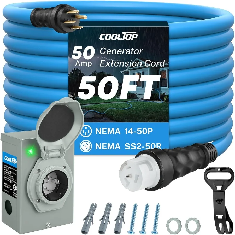 50 Amp Generator Cord and Powe - Outdoor Power Inlet Box recension och pris